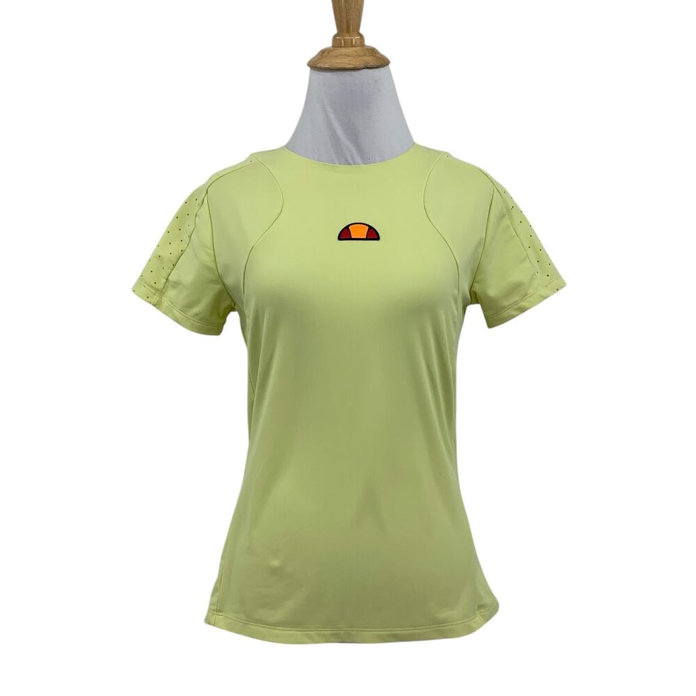 Ellesse Shirt Women S Small Key Lime Yellow Montia Vented Performance Tennis Tee
